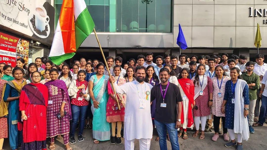 YESJ Members with Indian Flag
